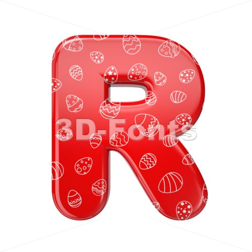 Easter letter R - Uppercase 3d font - 3D Fonts Collections | Top Quality Letters, Numbers and Symbols !