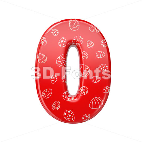 Easter egg number 0 -  3d digit - 3D Fonts Collections | Top Quality Letters, Numbers and Symbols !