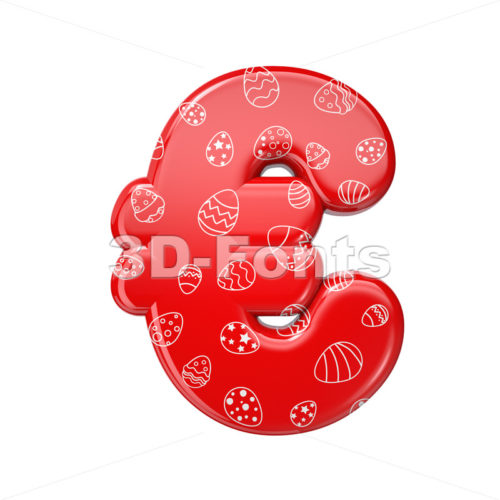 Easter egg euro currency sign - 3d Business symbol - 3D Fonts Collections | Top Quality Letters, Numbers and Symbols !