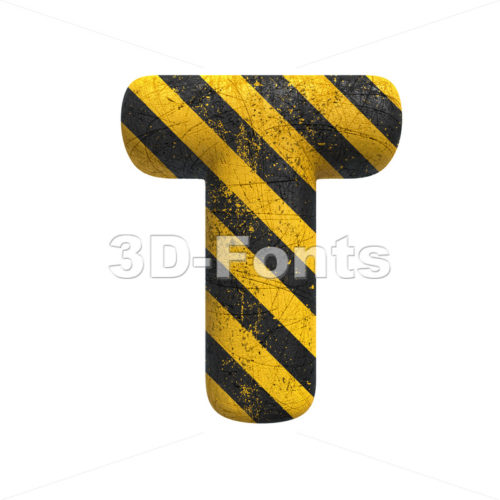 caution character T - Uppercase 3d letter - 3D Fonts Collections | Top Quality Letters, Numbers and Symbols !