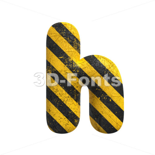 caution font H - Lower-case 3d letter - 3D Fonts Collections | Top Quality Letters, Numbers and Symbols !