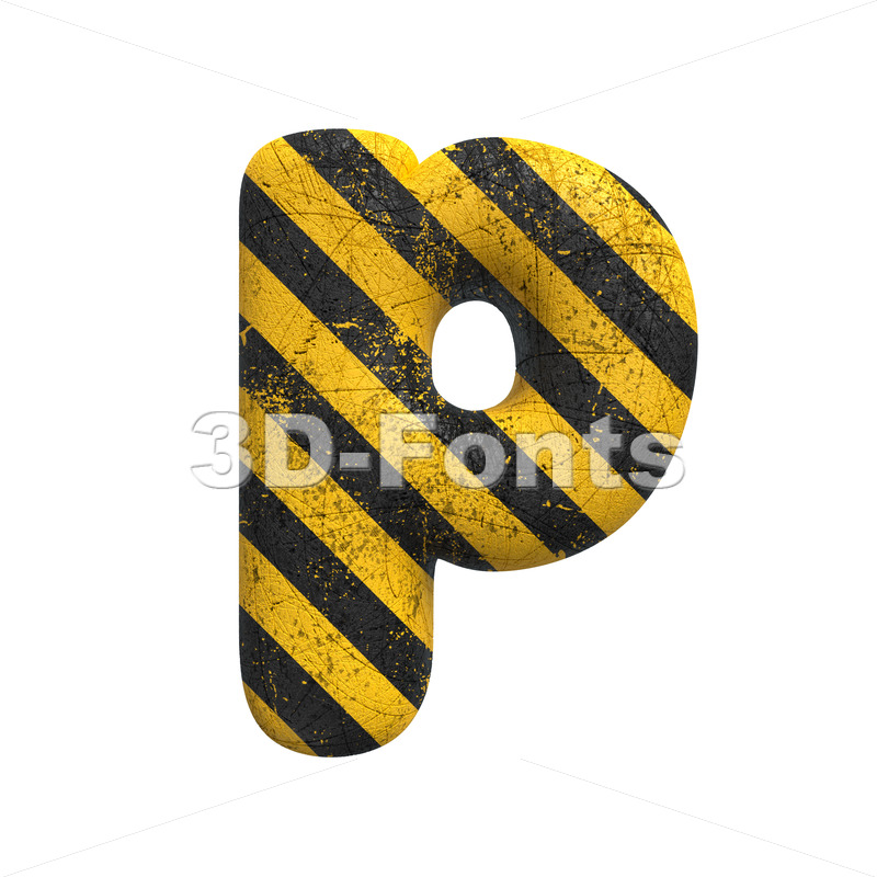 police character P - Lowercase 3d font - 3D Fonts Collections | Top Quality Letters, Numbers and Symbols !