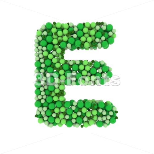 green bubbles character E - Capital 3d letter - 3D Fonts Collections | Top Quality Letters, Numbers and Symbols !