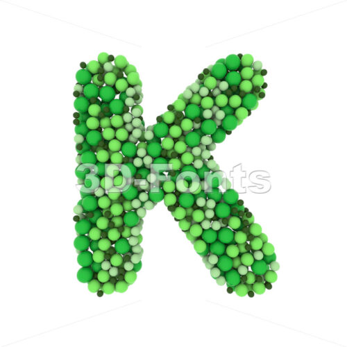 Uppercase Green balls letter K - Capital 3d font - 3D Fonts Collections | Top Quality Letters, Numbers and Symbols !