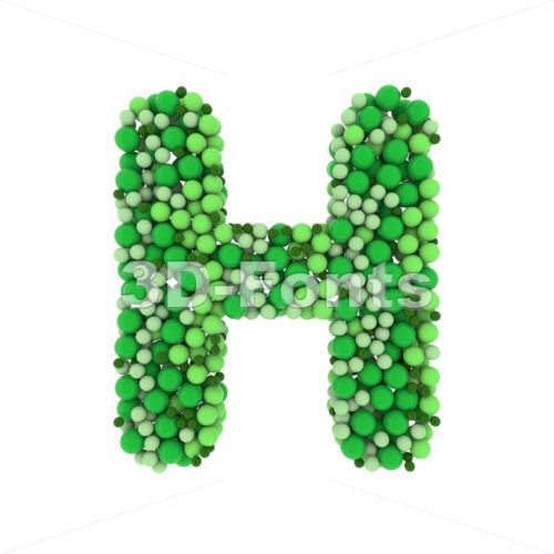 Green balls 3d letter H - Upper-case 3d character - 3D Fonts Collections | Top Quality Letters, Numbers and Symbols !