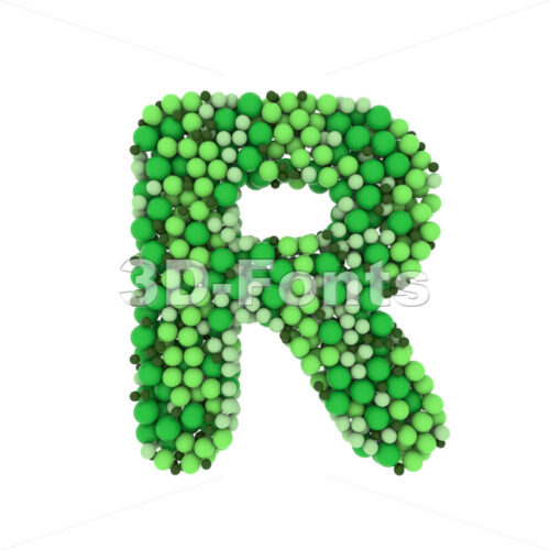 green bubbles letter R - Uppercase 3d font - 3D Fonts Collections | Top Quality Letters, Numbers and Symbols !