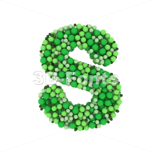 Green balls font S - Uppercase 3d letter - 3D Fonts Collections | Top Quality Letters, Numbers and Symbols !