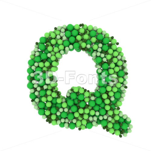 green bubbles font Q - Upper-case 3d character - 3D Fonts Collections | Top Quality Letters, Numbers and Symbols !