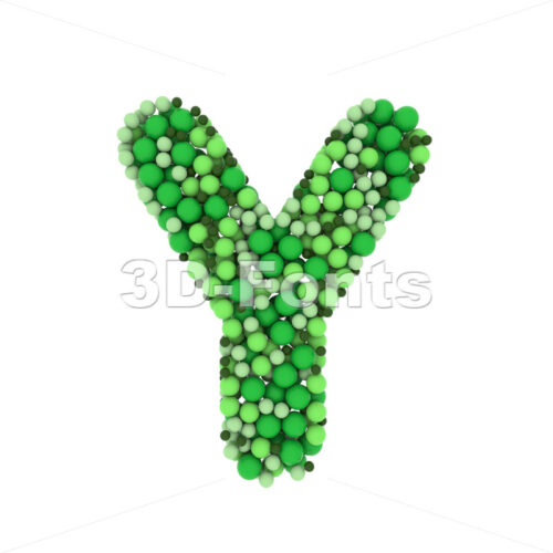 Upper-case Green balls font Y - Capital 3d character - 3D Fonts Collections | Top Quality Letters, Numbers and Symbols !