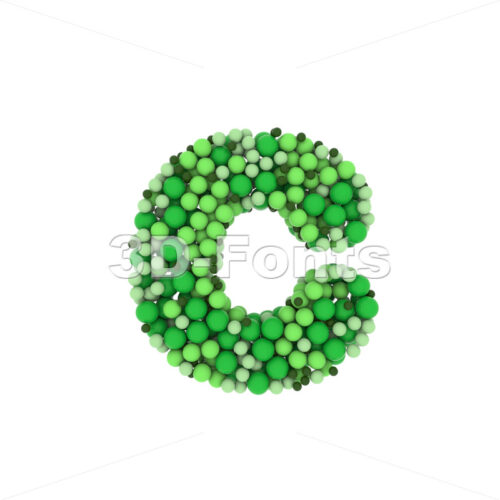 Small Green balls font C - Lowercase 3d character - 3D Fonts Collections | Top Quality Letters, Numbers and Symbols !
