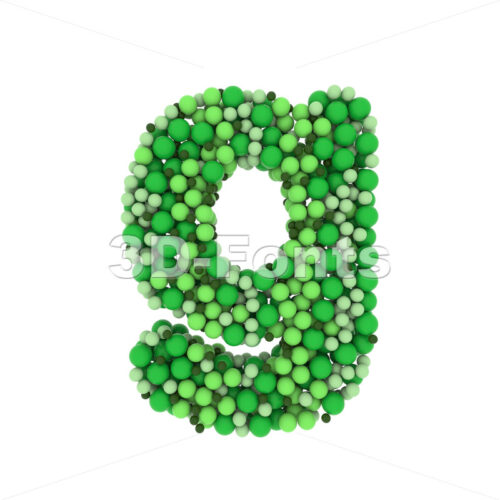 Lowercase Green balls font G - Small 3d character - 3D Fonts Collections | Top Quality Letters, Numbers and Symbols !