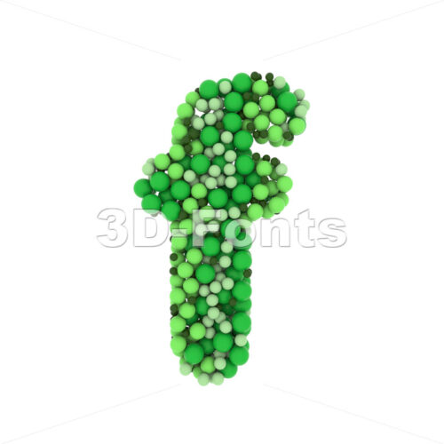 Green balls letter F - Small 3d font - 3D Fonts Collections | Top Quality Letters, Numbers and Symbols !