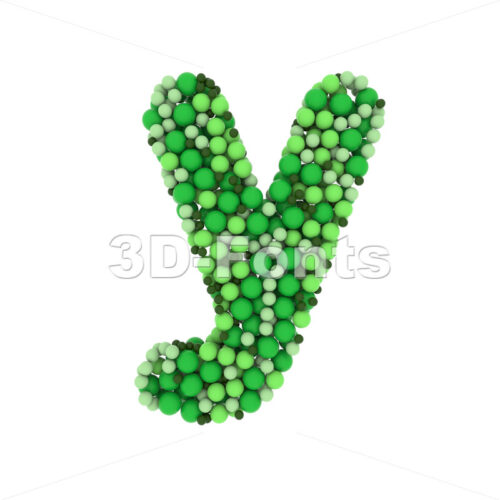 Lowercase green bubbles character Y - Small 3d letter - 3D Fonts Collections | Top Quality Letters, Numbers and Symbols !