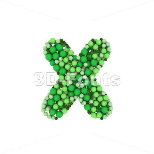Green balls 3d font X - Small 3d letter - 3D Fonts Collections | Top Quality Letters, Numbers and Symbols !