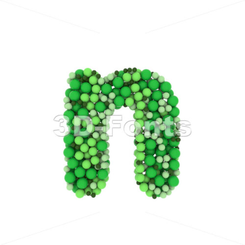 Lower-case Green balls letter N - Small 3d font - 3D Fonts Collections | Top Quality Letters, Numbers and Symbols !