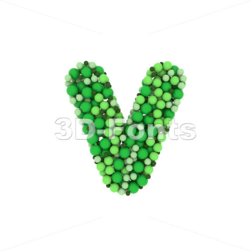 Lowercase Green balls font V - Small 3d letter - 3D Fonts Collections | Top Quality Letters, Numbers and Symbols !
