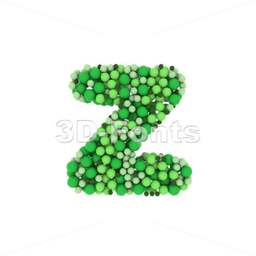 green bubbles 3d character Z - Lower-case 3d font - 3D Fonts Collections | Top Quality Letters, Numbers and Symbols !