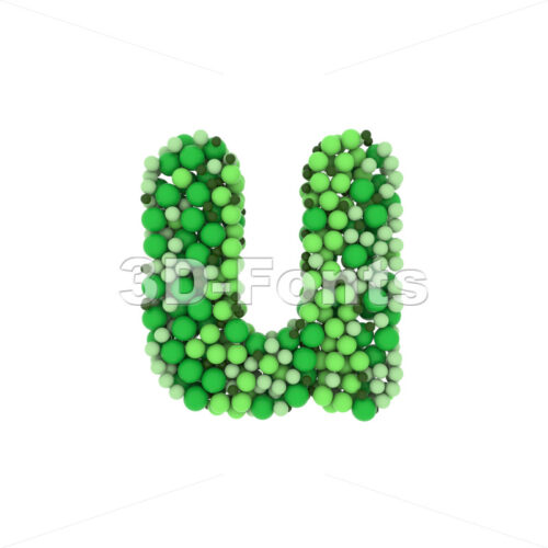 green bubbles alphabet character U - Small 3d letter - 3D Fonts Collections | Top Quality Letters, Numbers and Symbols !