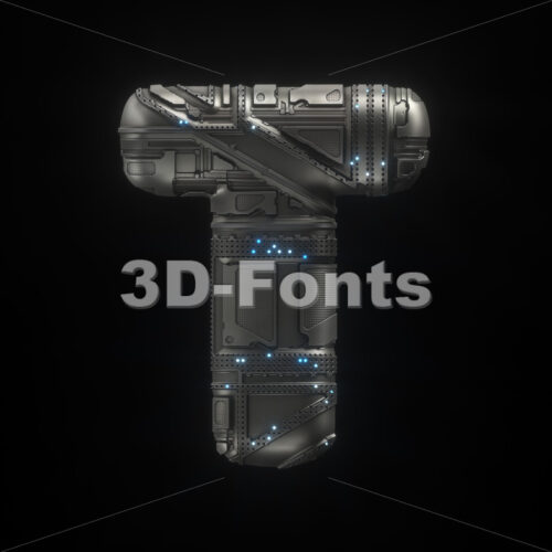 spaceship character T - Uppercase 3d letter - 3D Fonts Collections | Top Quality Letters, Numbers and Symbols !