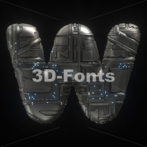 spaceship font W - Capital 3d letter - 3D Fonts Collections | Top Quality Letters, Numbers and Symbols !