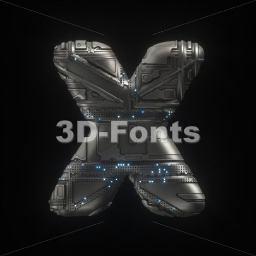 futuristic character X - Upper-case 3d letter - 3D Fonts Collections | Top Quality Letters, Numbers and Symbols !