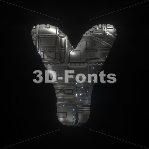 Upper-case Sci-Fi font Y - Capital 3d character - 3D Fonts Collections | Top Quality Letters, Numbers and Symbols !