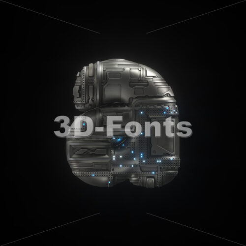 Sci-Fi font A - Lowercase 3d letter - 3D Fonts Collections | Top Quality Letters, Numbers and Symbols !
