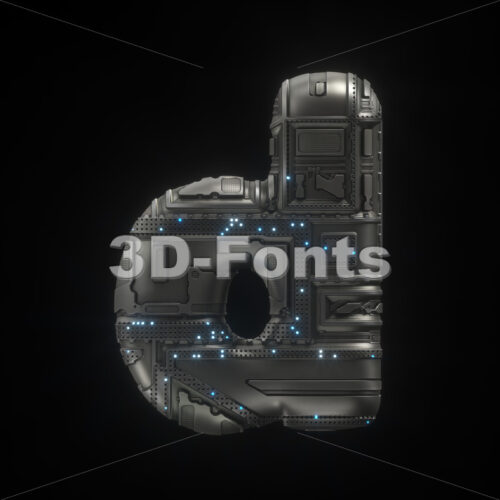 tech alphabet letter D - Lowercase 3d font - 3D Fonts Collections | Top Quality Letters, Numbers and Symbols !