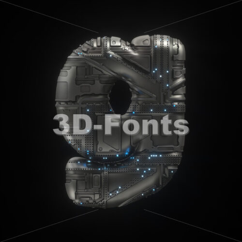 Lowercase Sci-Fi font G - Small 3d character - 3D Fonts Collections | Top Quality Letters, Numbers and Symbols !