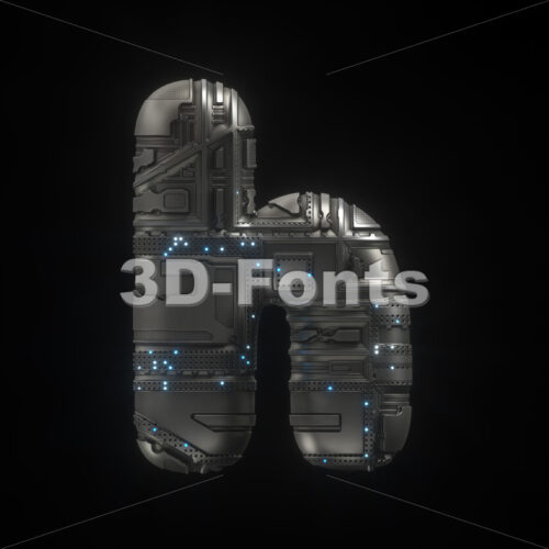 spaceship font H - Lower-case 3d letter - 3D Fonts Collections | Top Quality Letters, Numbers and Symbols !