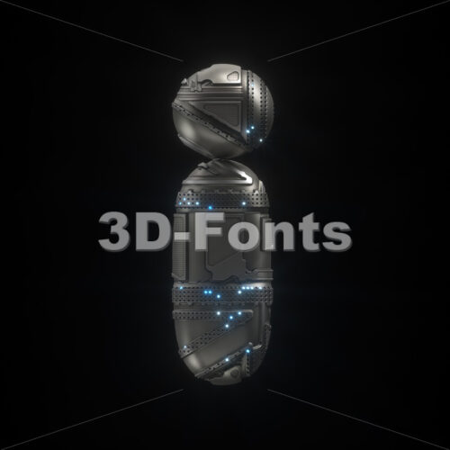 futuristic alphabet letter I - Small 3d character - 3D Fonts Collections | Top Quality Letters, Numbers and Symbols !