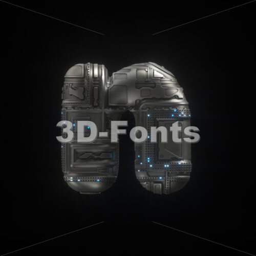 Lower-case Sci-Fi letter N - Small 3d font - 3D Fonts Collections | Top Quality Letters, Numbers and Symbols !