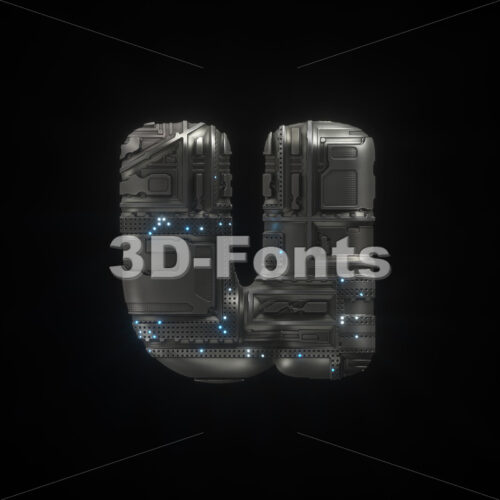 futuristic alphabet character U - Small 3d letter - 3D Fonts Collections | Top Quality Letters, Numbers and Symbols !