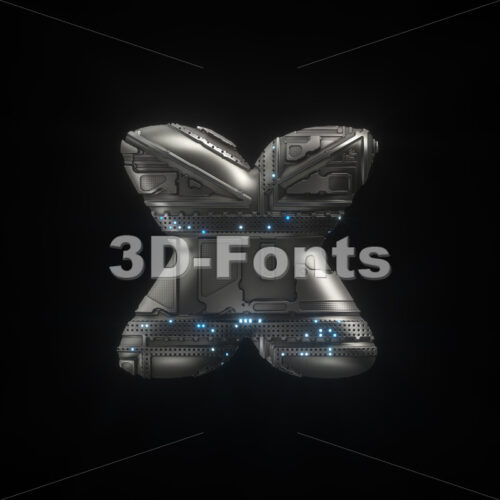 Sci-Fi 3d font X - Small 3d letter - 3D Fonts Collections | Top Quality Letters, Numbers and Symbols !