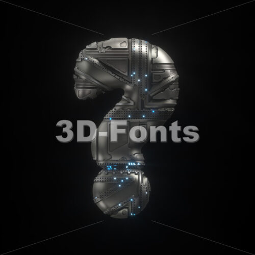 Sci-Fi interrogation point - 3d  sign - 3D Fonts Collections | Top Quality Letters, Numbers and Symbols !