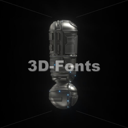 Sci-Fi exclamation point - 3d  symbol - 3D Fonts Collections | Top Quality Letters, Numbers and Symbols !