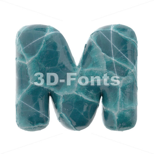 blue ice character M - Capital 3d letter - 3D Fonts Collections | Top Quality Letters, Numbers and Symbols !
