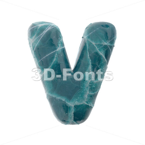 Capital cracked ice letter V - Upper-case 3d character - 3D Fonts Collections | Top Quality Letters, Numbers and Symbols !