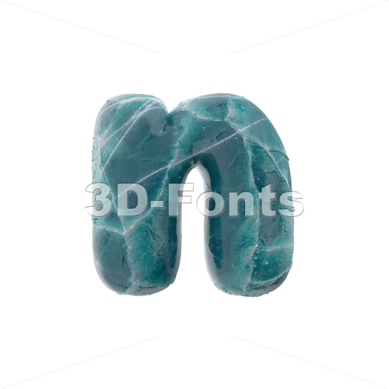 Lower-case cracked ice letter N - Small 3d font - 3D Fonts Collections | Top Quality Letters, Numbers and Symbols !