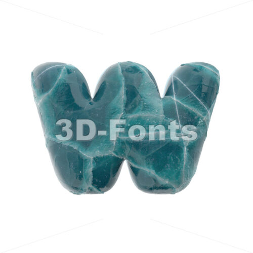 frozen alphabet letter W - Lower-case 3d character - 3D Fonts Collections | Top Quality Letters, Numbers and Symbols !