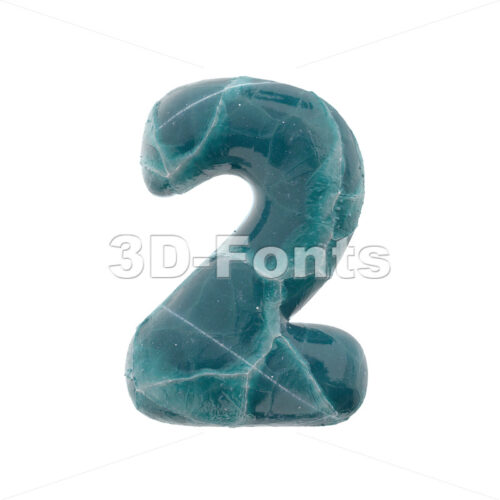 cracked ice number 2 -  3d digit - 3D Fonts Collections | Top Quality Letters, Numbers and Symbols !