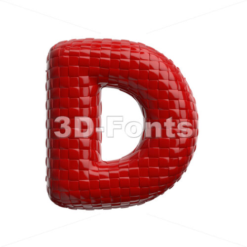 plastic patterned font D - Capital 3d character - 3D Fonts Collections | Top Quality Letters, Numbers and Symbols !