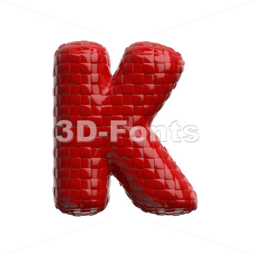 Uppercase weave pattern letter K - Capital 3d font - 3D Fonts Collections | Top Quality Letters, Numbers and Symbols !