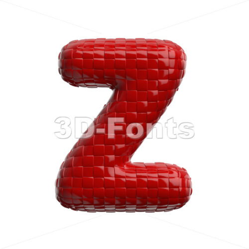 plastic patterned alphabet letter Z - Upper-case 3d font - 3D Fonts Collections | Top Quality Letters, Numbers and Symbols !