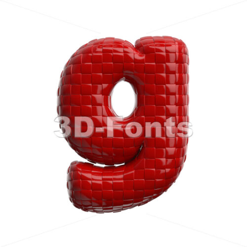 Lowercase weave pattern font G - Small 3d character - 3D Fonts Collections | Top Quality Letters, Numbers and Symbols !