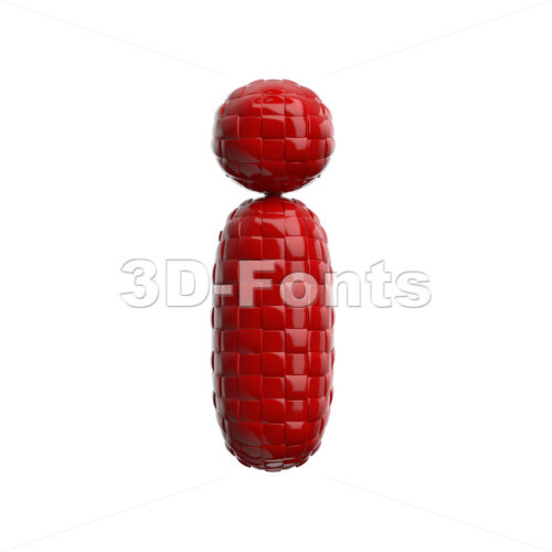 plastic patterned alphabet letter I - Small 3d character - 3D Fonts Collections | Top Quality Letters, Numbers and Symbols !