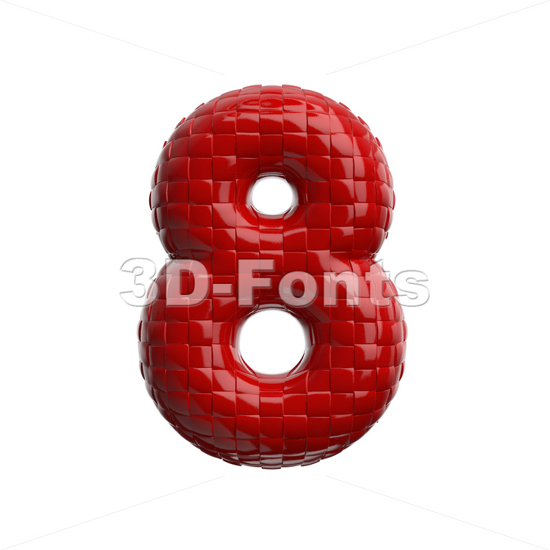 weave pattern number 8 -  3d digit - 3D Fonts Collections | Top Quality Letters, Numbers and Symbols !