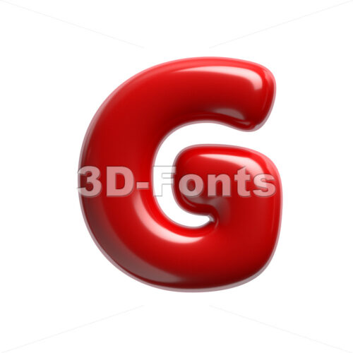 Uppercase red cartoon character G - Capital 3d font - 3D Fonts Collections | Top Quality Letters, Numbers and Symbols !