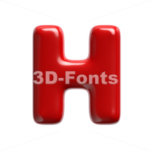 red cartoon 3d letter H - Upper-case 3d character - 3D Fonts Collections | Top Quality Letters, Numbers and Symbols !