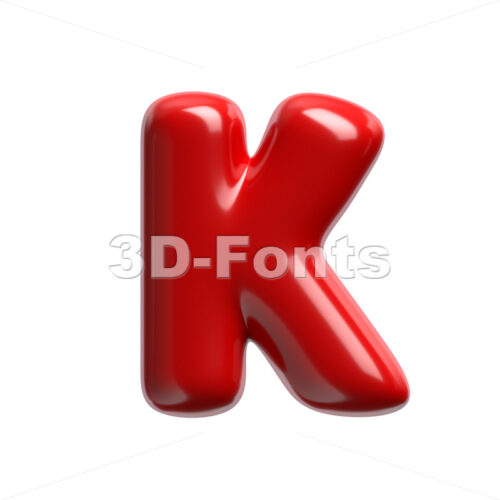 Uppercase red cartoon letter K - Capital 3d font - 3D Fonts Collections | Top Quality Letters, Numbers and Symbols !